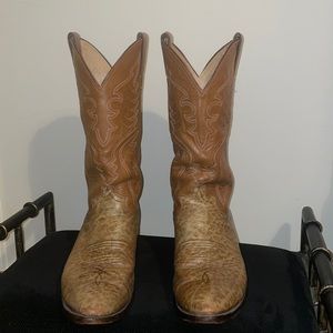 Justin- Genuine Leather Cowboy Boots - Size 9.5 - good pre- owned condition